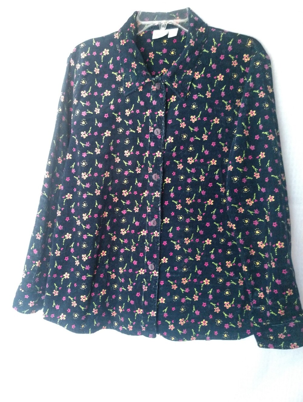 Adorable Floral Shirt Long Sleeve Cottagecore Fall Winter Haband Size Large